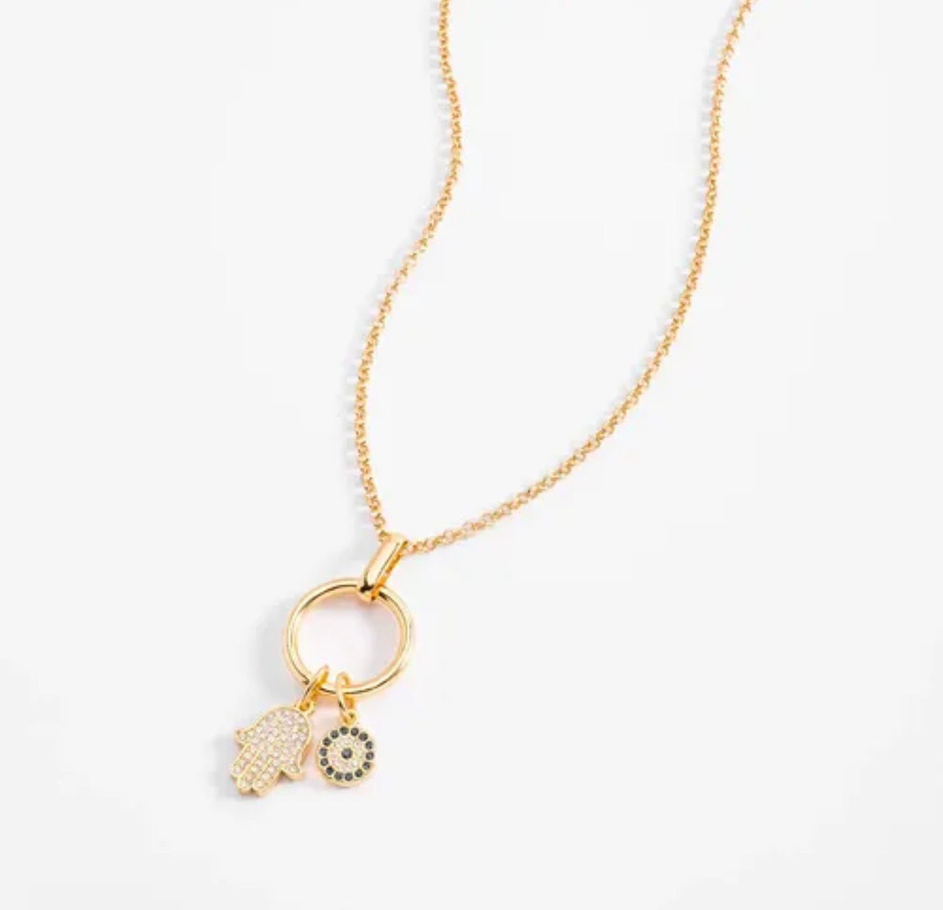 Collar con cuatro baños de oro 18 kilates con cristales