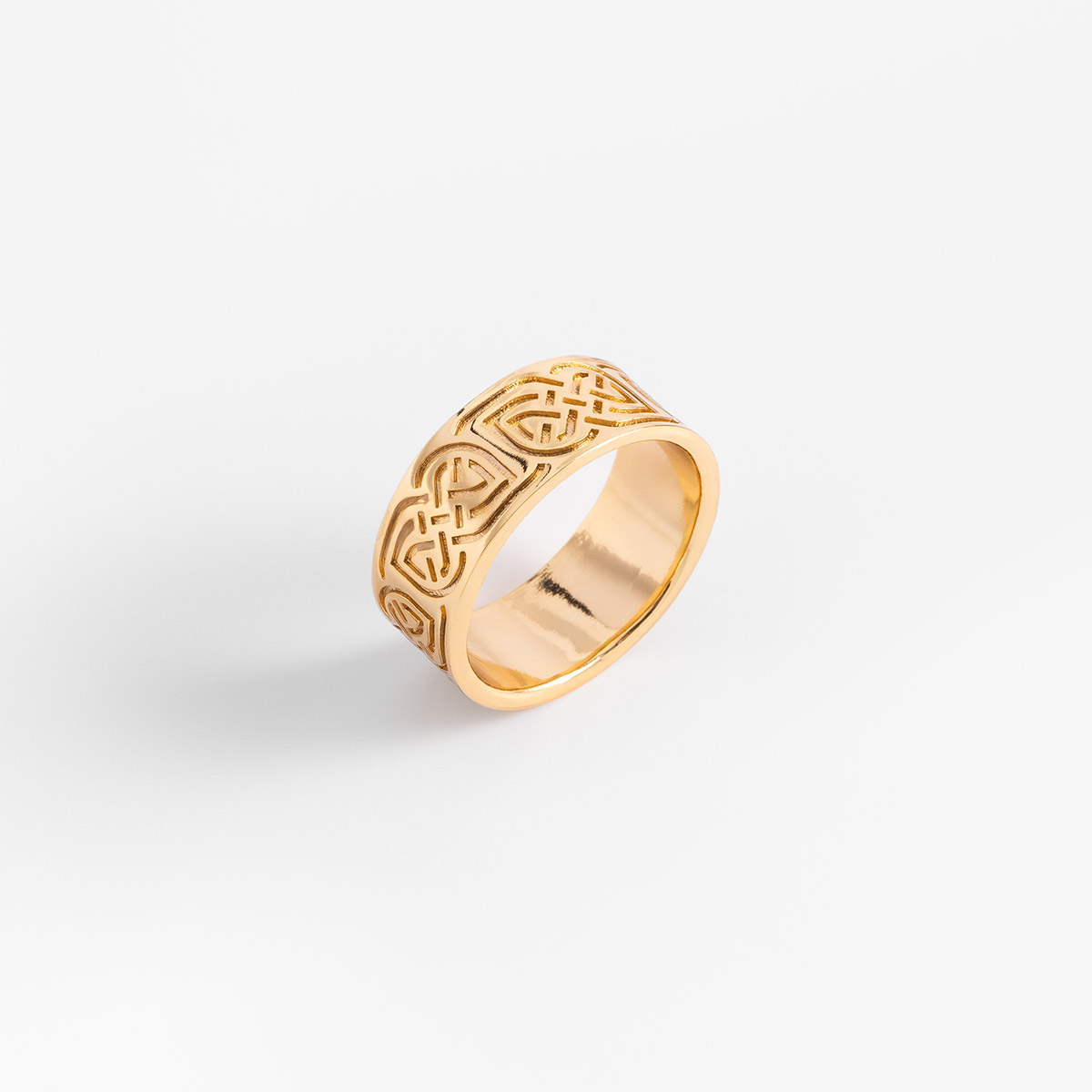 Anillo en baño de oro diseño entrelazado contemporáneo