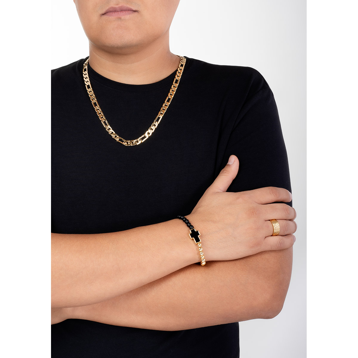 Anillo en baño de oro diseño entrelazado contemporáneo