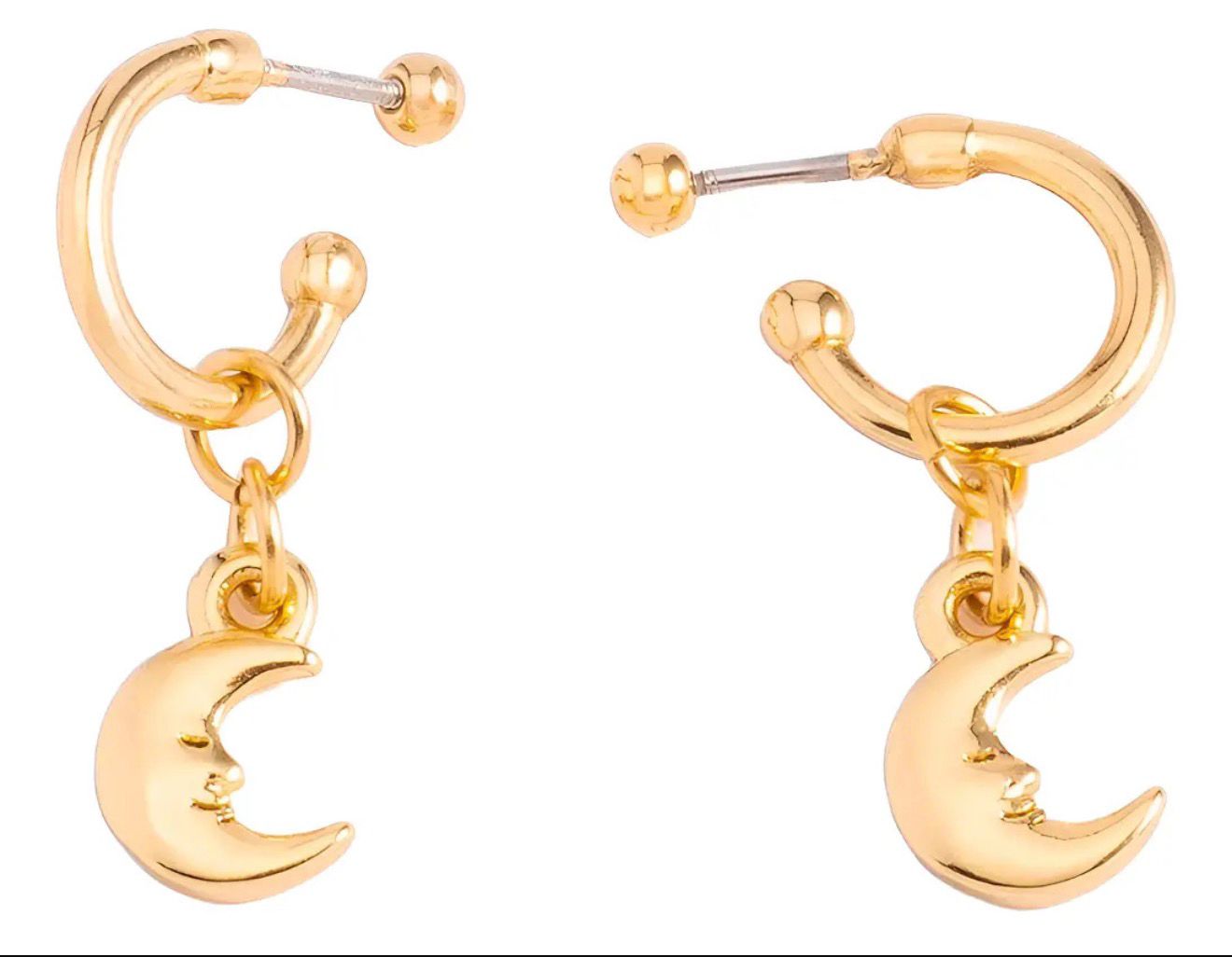Aretes tipo argolla con luina colgante